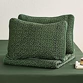 Wake In Cloud - Western Quilt Set, Southwestern Aztec Boho Chic Rustic Farmhouse Pattern, Reversible Lightweight Bedspread Coverlet, 3 Pieces, Dark Olive Green, King Size