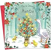 Twizler Auntie Christmas Card with Goose - Merry Xmas Aunty - Happy Christmas Aunt