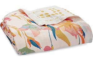 aden + anais Silky Soft Bamboo Viscose Baby Blanket, Crib Bedding for Newborn Baby and Toddler, Nursery Blanket for Boys and Girls, Baby Registry and Shower Gift - Marine Gardens