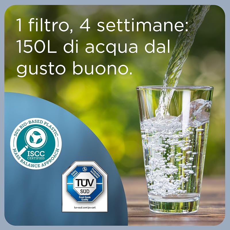 Garrafa de filtro de vidro (2,5 L) inclui 1x filtro BRITA MAXTRA PRO All-in-1 que reduz cloro, calcário, PFAS e metais - Garrafa Premium