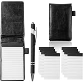 Camelmother 10Pcs Pocket Notepad Holder Set Notebook 3 x 5 Inch With Pen | PU Leather High Value Portable Durable For Cops Security Thinkers &amp; Forgetful Users To Jot Notes And Lists