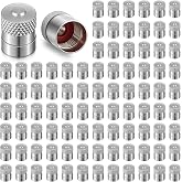 LEIFIDE 200 Pack Tire Valve Stem Cap Metal Dome Brass Valve stem Covers | with Inner Seals, for Car Truck Motorcycles Bike and Bicycle, Dust Proof