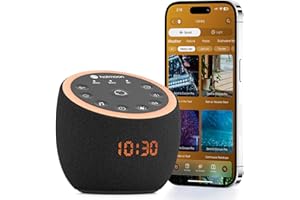 Hotmoon Sound Machine, Cocoon Pro 2 White Noise Machine for Sleeping Adults, 388 Non Looping Sounds & Sleep Timer, Smart App Control Night Light, Nature Sound Pink Green Brown Noise Maker, Plug in