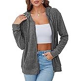 CAENP Women's Long Sleeve Fleece Zip-Up Hooded Jacket for 2025 Autumn/Winter Fashion Lightweight Sportswear