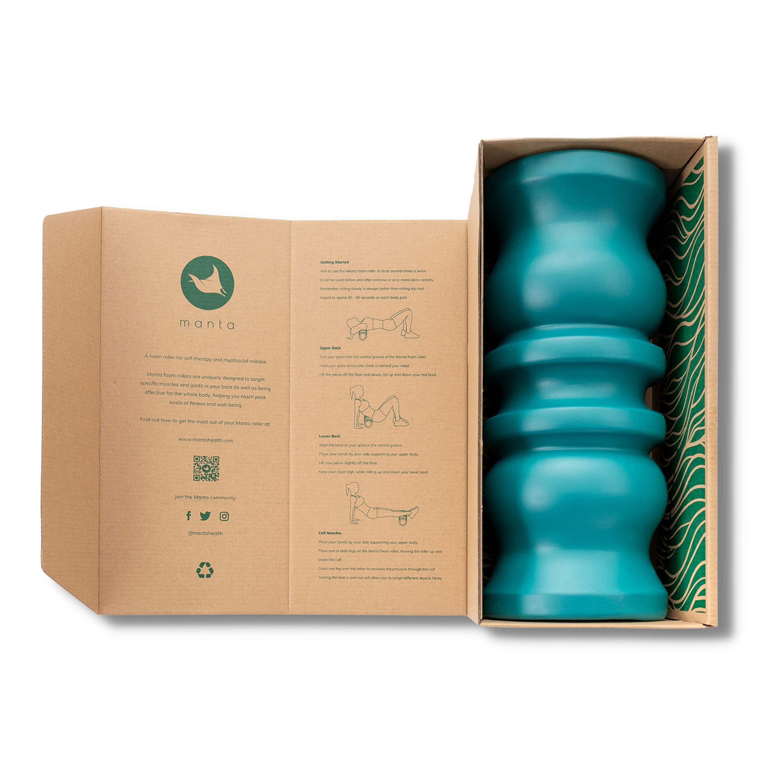 Foam Roller - Firm Massage Roller for Strong Deep Tissue Massage - Treat Upper & Lower Back - Improve Spinal Health - Treat Muscle Tension - Reduce Trigger Points - Designed by an Osteopath (Firm)