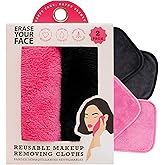 ERASE YOUR FACE Reusable Makeup Remover Cloths - Microfiber Face Towels to Cleanse 
Remove Makeup - Water Activated for Sens
