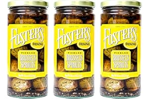 FOSTER'S SINCE 1984 Fosters Pickled Brussel Sprouts- Original- 16oz (3 Pack)- Pickled Brussels are Fresh, Gluten Free, Fat Free and Preservative Free - Brussels From a Traditional, Organic, Pickled Vegetable Recipe