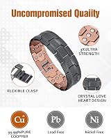 Jecanori 3X Lymph Drainage Copper Magnetic Bracelet Men 57 Magnets 3500G view 4