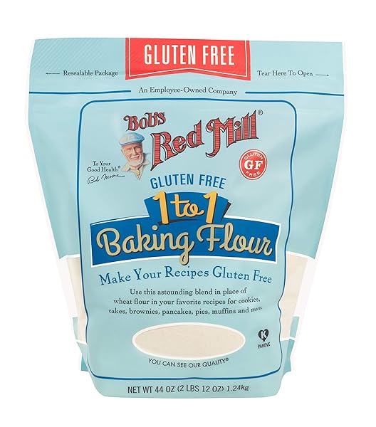 BOB’S RED MILL GLUTEN FREE 1 TO 1 BAKING FLOUR, 44OZ (PACK OF 1) – NON GMO, VEGAN, KOSHER