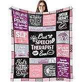 Jengehta Christmas SLP Gifts, Speech Language Pathologist Gifts, Xmas Speech Therapist Gift for Women Female Blanket 60" X 50", SLP Graduation Gifts, Speech Therapy Appreciation Month Gift Ideas