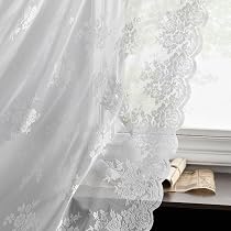 Amazon.com: Kotile Extra Long Lace Curtains, Country Rustic White ...