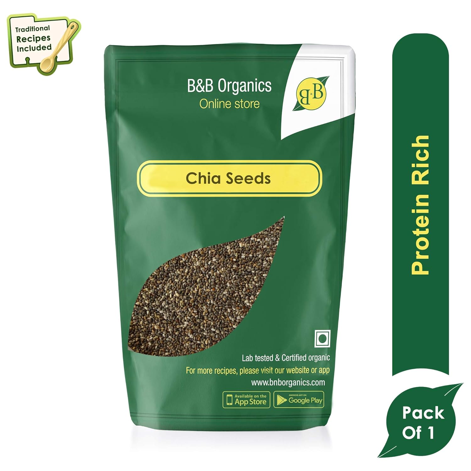 B&B Organics Chia Seeds - 1 KG (35.27oz) -USDA Certified: Amazon ...