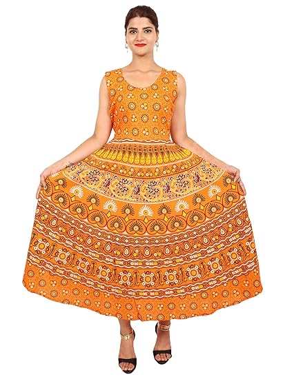 Women's A-Line Maxi Dress (JSL208_Blue_Free Size)