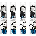 Nite Ize SlideLock Carabiner Bungee - Simple Carabiner Clip with Sliding Lock Feature - Adjustable Bungee Strap with Carabiner - Carabiner Bungee for Securing & Bundling Gear - 36", Blue (4 Pack)