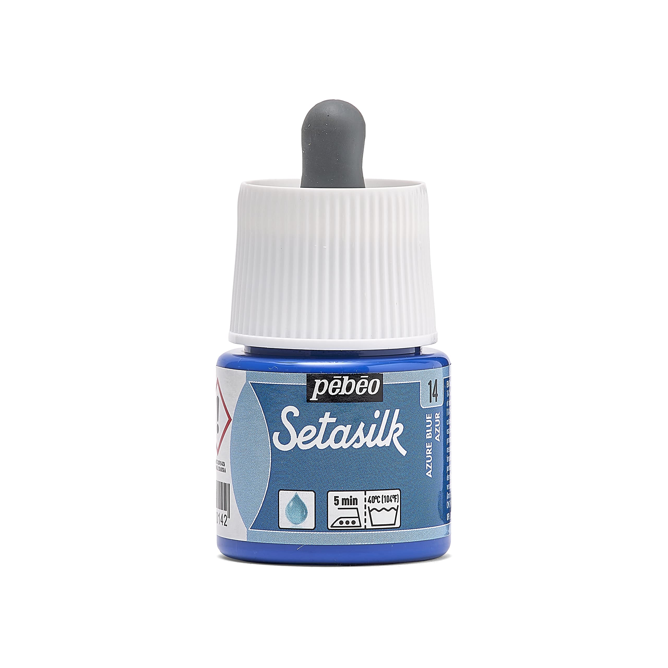 Pebeo Setasilk Azure Blue 45 ml Bottle - Silk paint - 45 ml Pipette cap bottle - Azure Blue — image 1