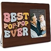 DIMSEOIUS Pop Pop Gifts Grandpa Picture Frame, Gift for Grandfather Birthady from Grandkids, Best Pop-Pop Ever Frames Fits 4x6 Photo
