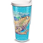 Tervis Margaritaville - Peace Love Salt Made in USA Double Walled Insulated Tumbler Travel Cup Keeps Drinks Cold & Hot, 24oz, Clear