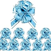 AimtoHome Small Pull Bows, 10 PCS 4 Inch Light Blue Teal Gift Bows for Wrapping,Basket, Wedding,Birthday Party,Flower Bouquet Decoration
