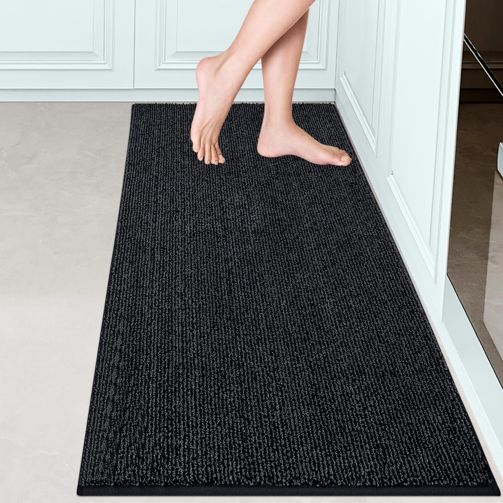 FCSDETAIL Dirt Trapper Indoor Door Mat 60 x 150 cm, Machine Washable Entrance Rug, Dog Doormat, Non-slip Inside Runner Rug for Hallway, Entryway, Kitchen