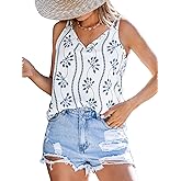 CUPSHE Womens Top V Neck Top Gracie Floral Cami Straps Sleeveless Relaxed Blouse Casual Loose
