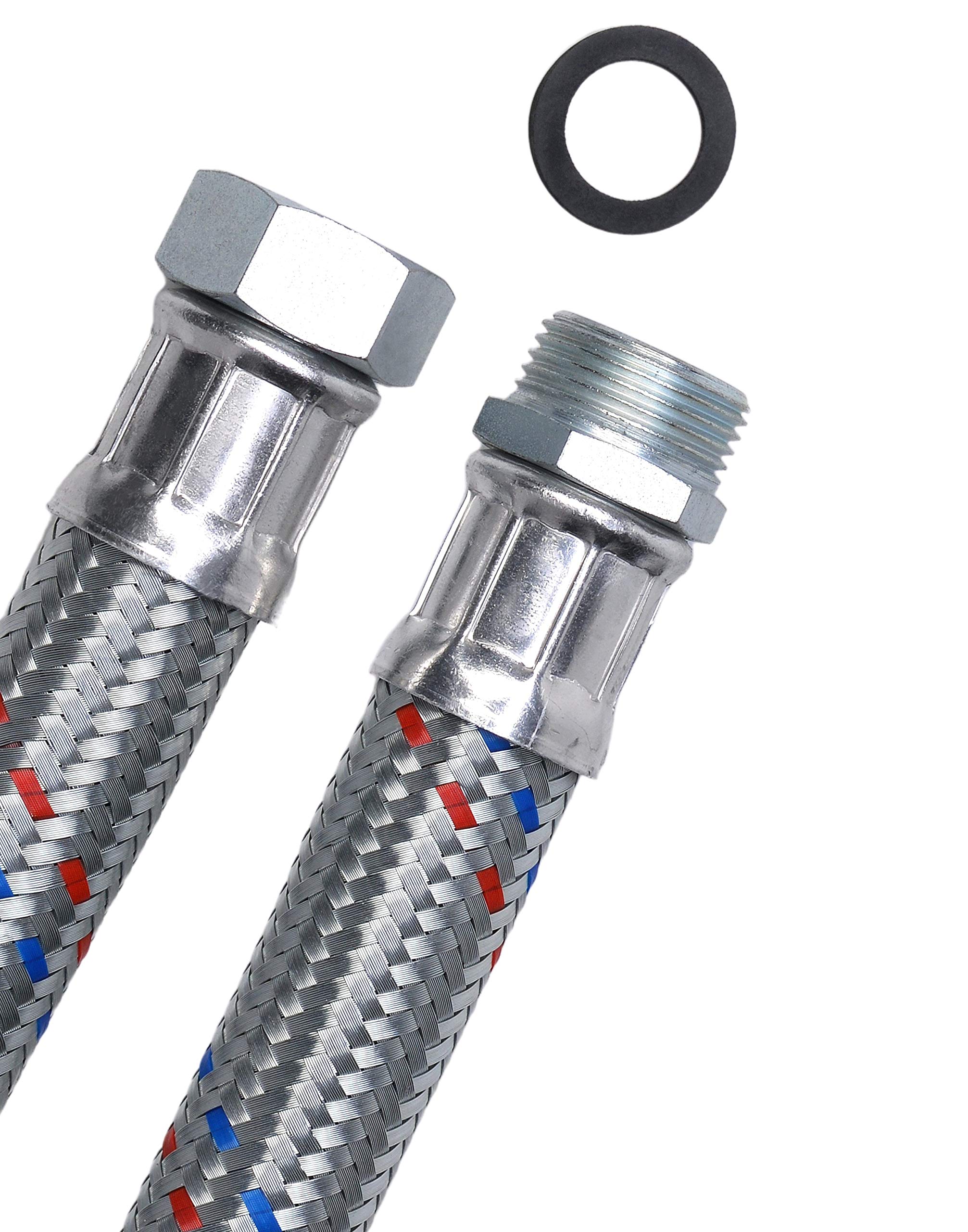 Reinforced hose 80 cm (1 inch 1/2 AG / 1 inch 1/2 inch union nut).