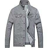 QIMYUM Jean Jacket For Men, Distressed Slim Denim Jacket