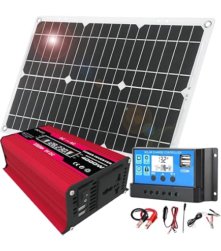 ☀️ Kit Energía Solar 6000W | Panel 18W + Inversor + Controlador | Ideal Para Casa, Camping, Barcos Y Caravanas