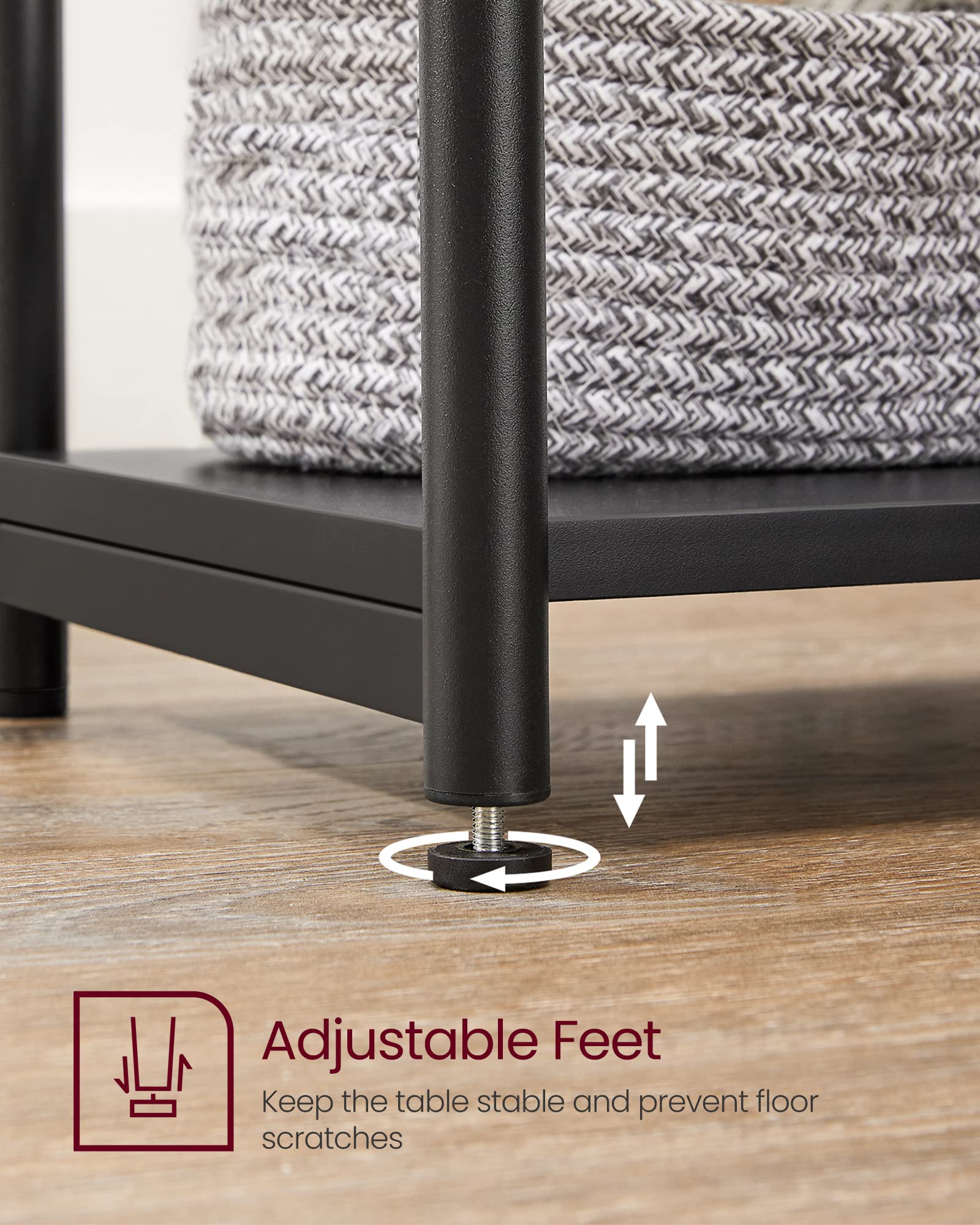 VASAGLE Side Tables Set of 2, Small End Table, Nightstand for Living Room, Bedroom, Office, Bathroom, Black ULET272B16