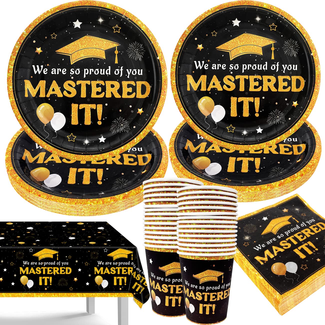 Class of 2025 Black and Gold Graduation Decorations - Mastered It ...