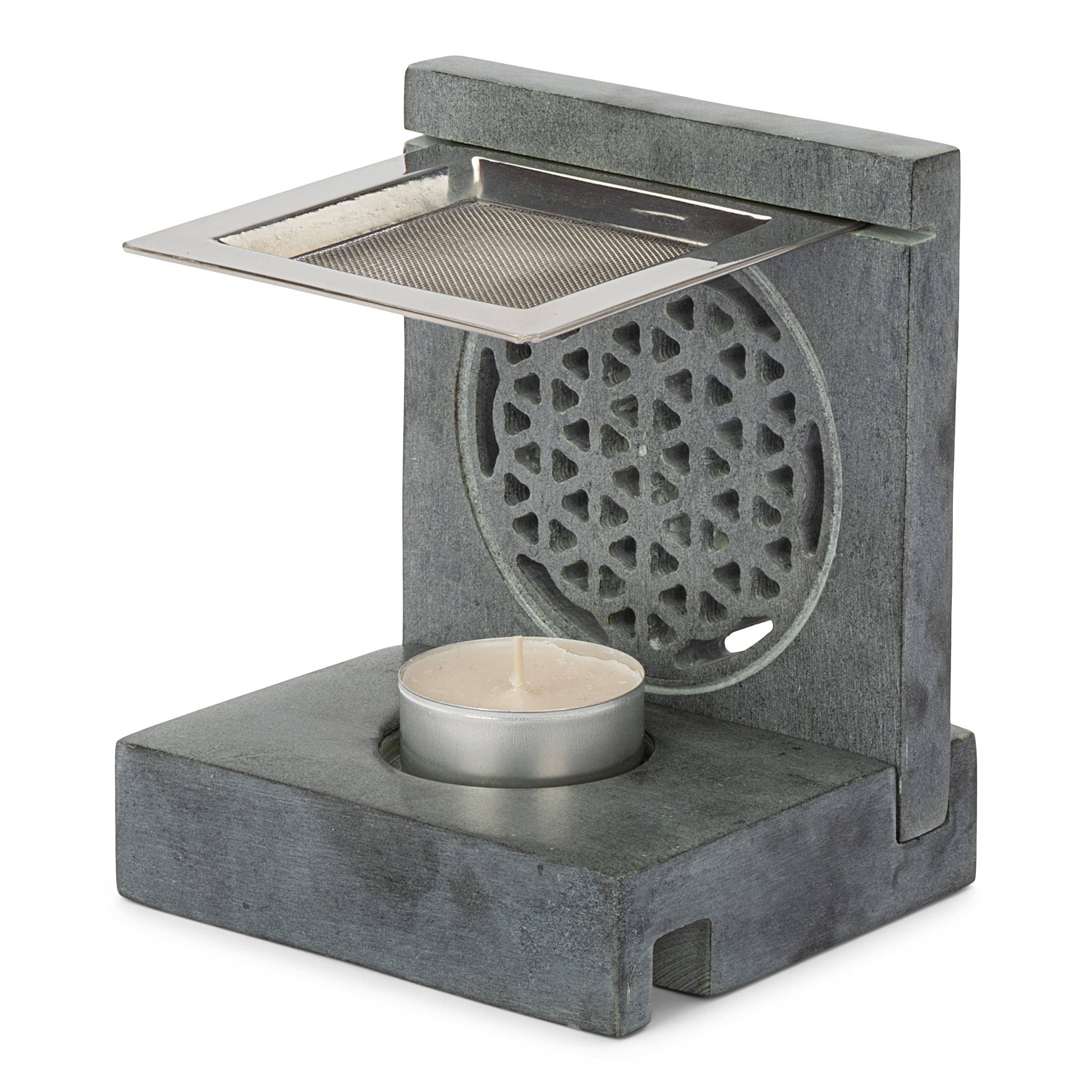 NKlaus incense burner flower of life incense burner grey incense burner strainer 40624