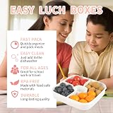 Greentainer 52 OZ Salad Container 3-Compartment BPA-Free Pink view 3