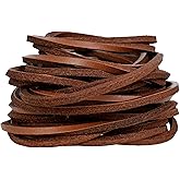 Genique Real/Genuine 3mm Leather Cord 5 Metres, 1/8 inch Leather Strips, Leather Shoe Laces, for Boot Laces, Necklace, Bracelets, Jewelry Making, Crafting, Baseball Glove Repair (Tan, 3MM)