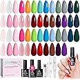 Beetles Gel Nail Polish Set 32 PCS-Spring Summer Gel Polish 25 Colors with Base Top Coat Soak off U V Gel Nail Polish Pink Red Green Gel Polish Set DIY Nail Art Manicure Gift for Women