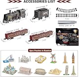 BUBUQE Electric Train Set Alloy Locomotive Lights Smoke Tracks 51in Oval view 4