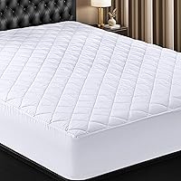Utopia Bedding Quilted Fitted Mattress Pad, Queen Size, Elastic Fitted Mattress Topper Protector and Cover Stretches up to 16