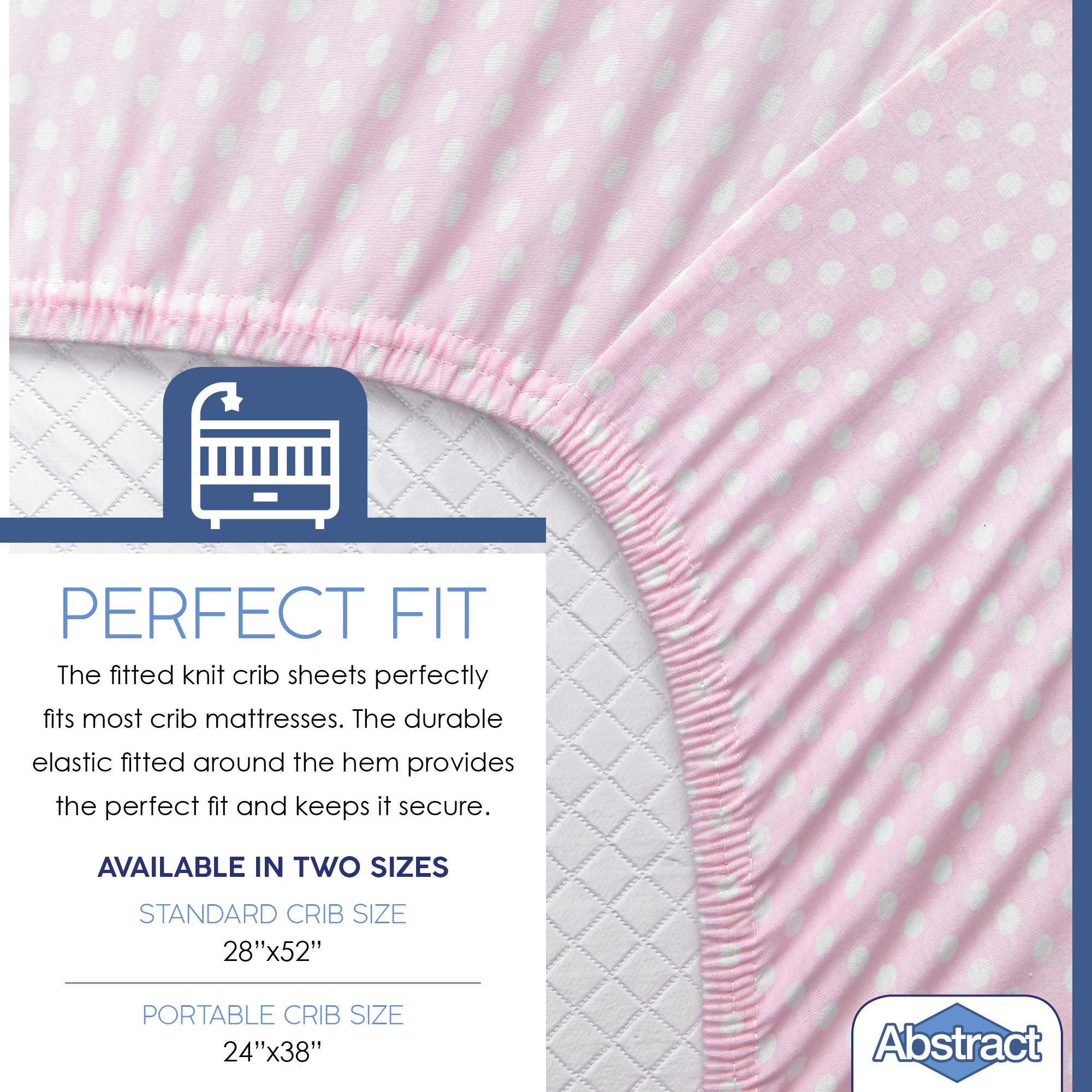 Soft Jersey Knit Crib Sheets - Deep Fitted For Baby Crib Mattress, 24x38 Inch (Mini Crib)