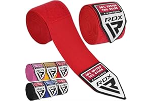 RDX Boxing Hand Wraps Inner Gloves, 180 Inch 4.5m Elasticated Thumb Loop Bandages, Mexican Style Under Mitts Wrist Wrap Protection Muay Thai MMA Kickboxing Martial Arts Punching Bag Training Men Women