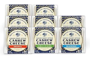 TREELINE TREENUT CHEESE Treeline Cheese Vegan Goat-Style 4 oz, 8-Pack (Variety - Original, Blueberry, Garlic & Basil)