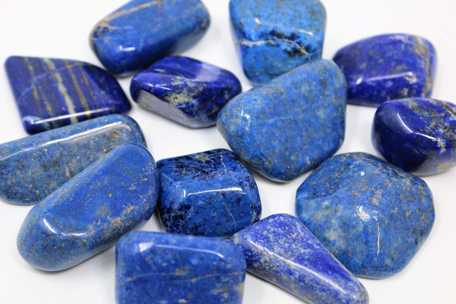 Marcopolo Gems 1/2lb Bulk Natural Lapis Lazuli Hand Polished Tumbled Stones 1.0” to 1.5” inch XXL Large AA Grade Stones: Kitchen & Dining