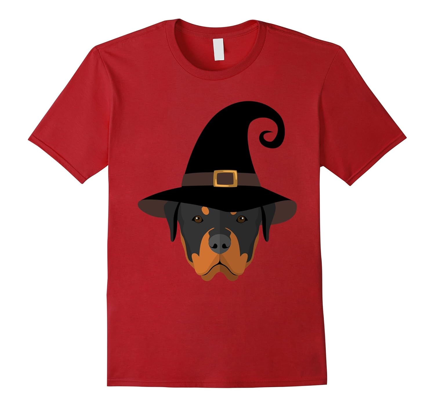 Rottweiler Dog With Witch Hat Funny Halloween Tshirt-ANZ