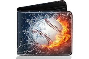 ZHIMEBYE Boys Wallet for Teens, Cool Kids Wallet for Boys Ages 8-10 9-12 11-15, Funny Baseball Leather Bifold Rfid Blocking, Coin Pocket Id Window for Teen Men Youth Guys Birthday Christmas Gifts