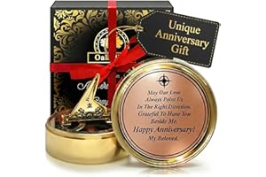 OakiWay Anniversary Sundial Compass Gift for Him or Her - Unique Gift Ideas for Husband or Wife, Men Wedding Anniversary 50th