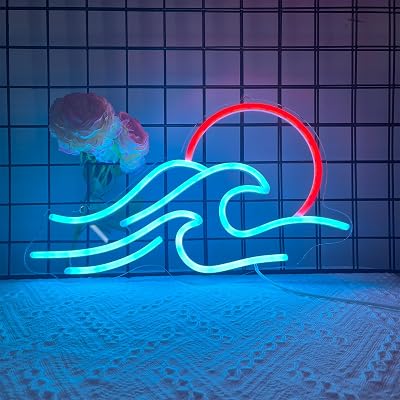 Anywin Wave Neon Sign Sunrise Sunset LED Wall Decor USB Battery Powered