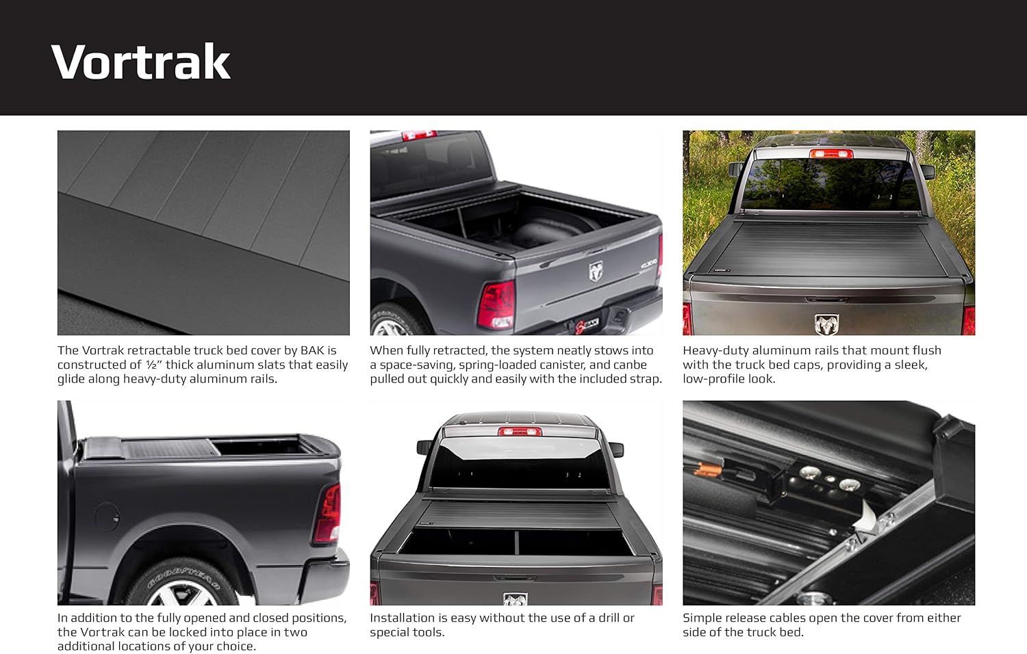 Amazon Com Bak Vortrak Retractable Truck Bed Tonneau Cover R25307 Fits 2004 14 Ford F150 6 6 Bed Automotive