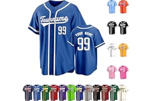 QHVONUPL Custom Baseball Jersey Stitched/Printed Name Number Personanlized Shirts Sports Uniform Gifts for Men Women Youth