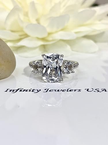Amazon Com Elongated Cushion Cut Certified Moissanite Engagement