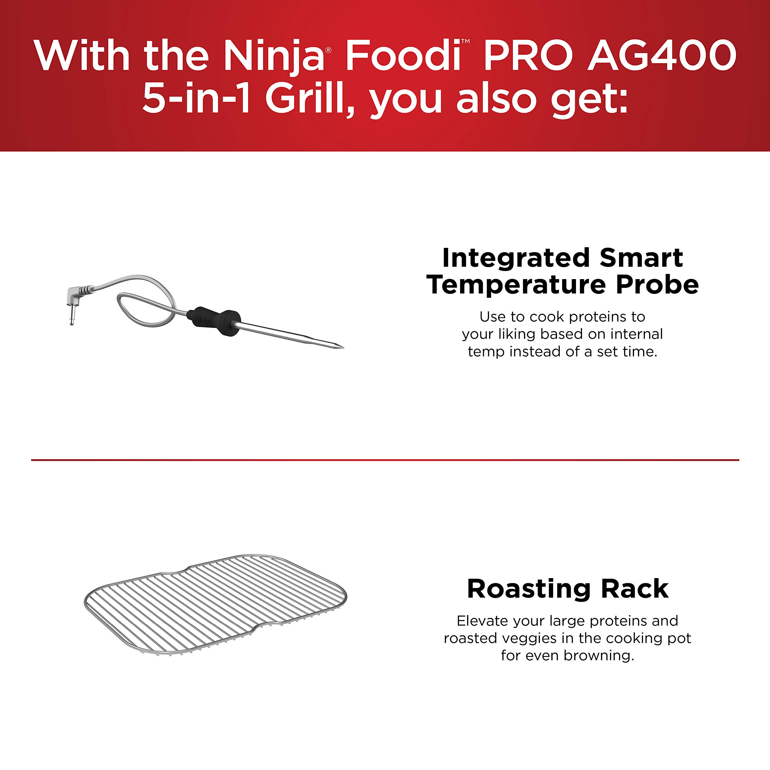 Ninja Foodi Pro 5in1 Indoor Integrated Smart Probe, 4Quart Air Fryer