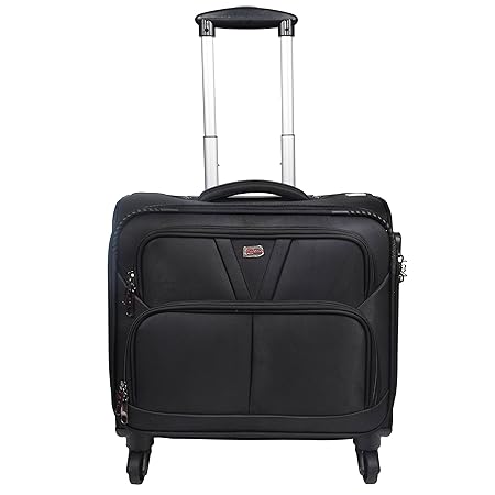 Murano Vegabond 4 Wheel Polyester 28 ltr Black Soft-Sided 15.6 inch Laptop Overnighter Bag/Luggage Bag