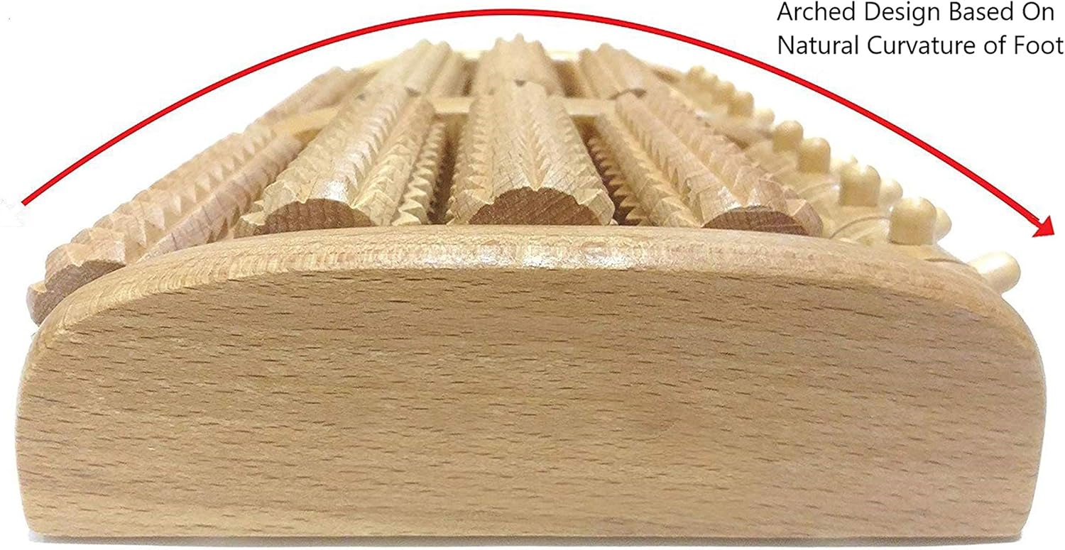 Wood Foot Massager Roller, Dual Foot Massage Roller for Relief Tired Feet, Pain and Plantar Fasciitis, Massage Tools for Women and Men: Health & Personal Care