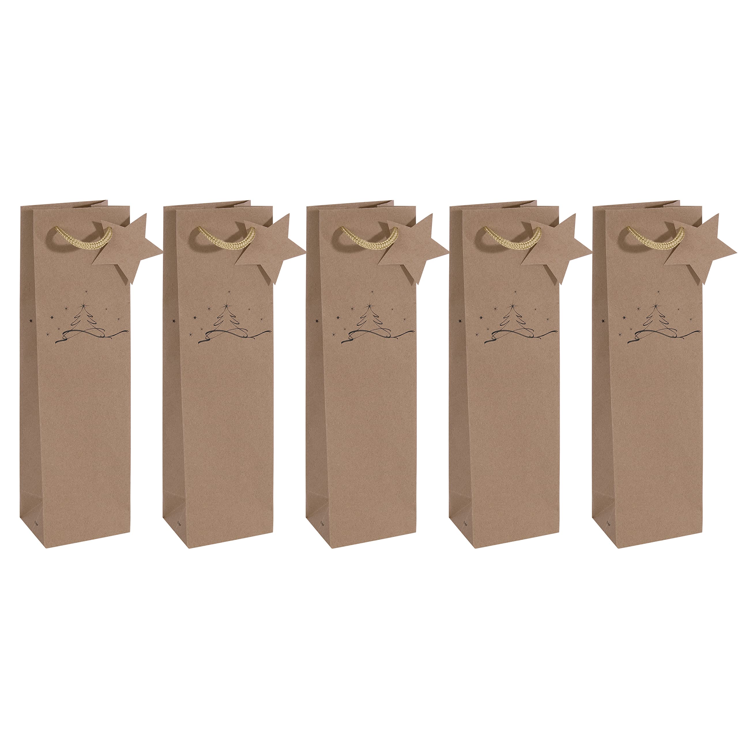 SIGEL GT039 Gift bag bottle, brown, 10 x 35 cm